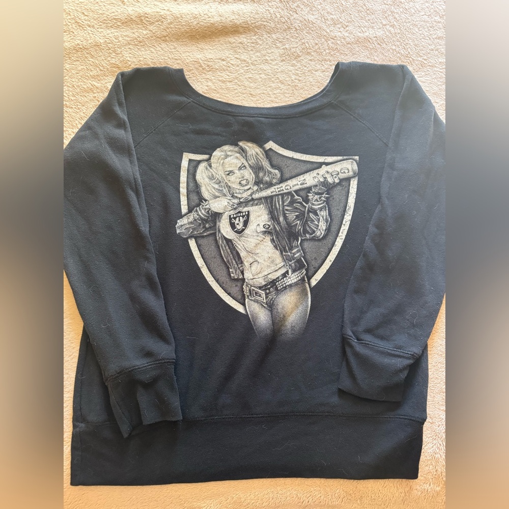 Bella Canvas Black Harley Quinn Raiders Long Sleeve - Picture 1 of 3